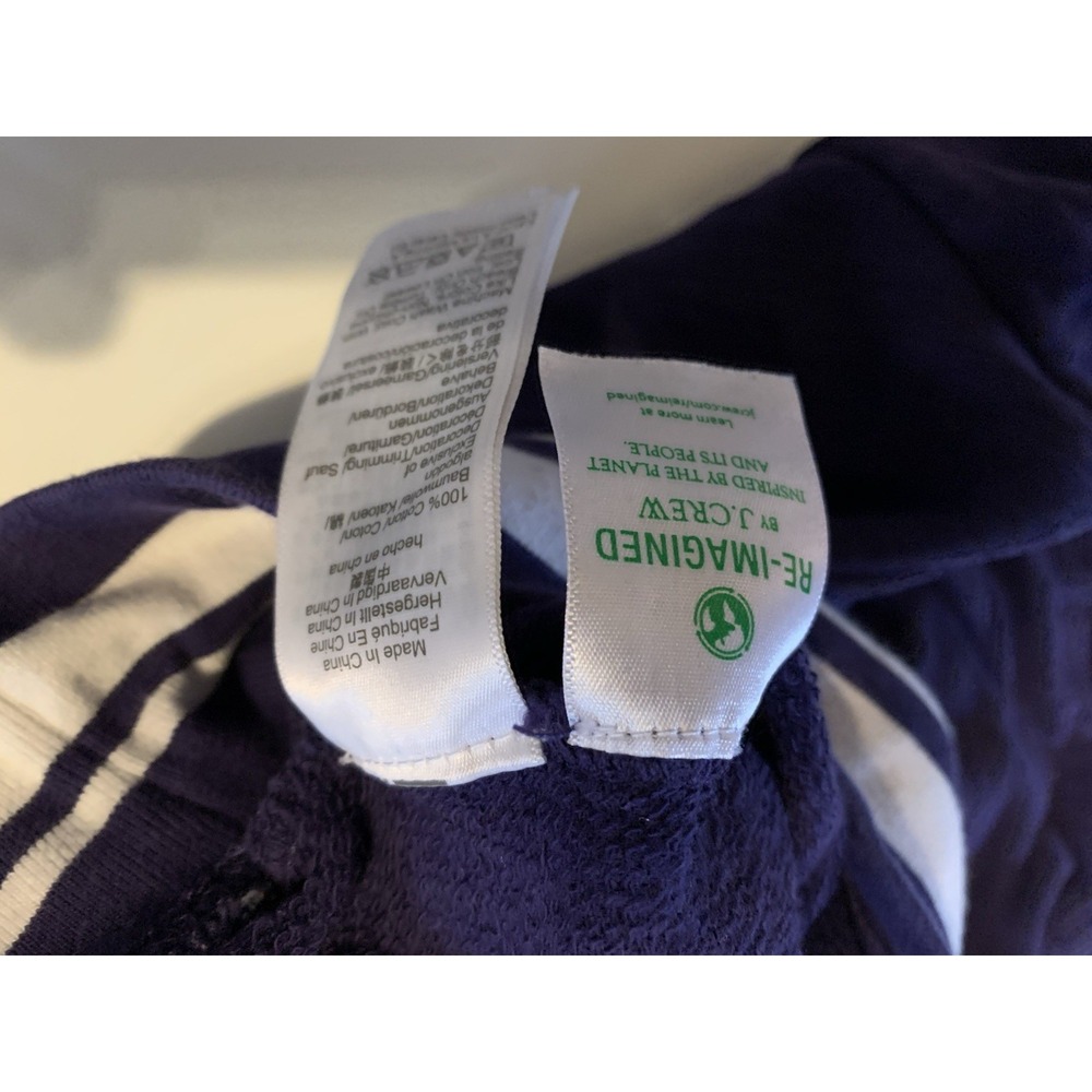 J Crew Vintage Fleece Striped Preppy Crewneck Sweatshirt Tennis embroidery Sz Sm - Picture 7 of 7
